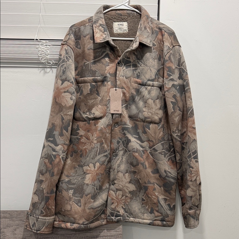 Nomad By Craft & Flow Sherpa Lined Camo Button Up LongSlv